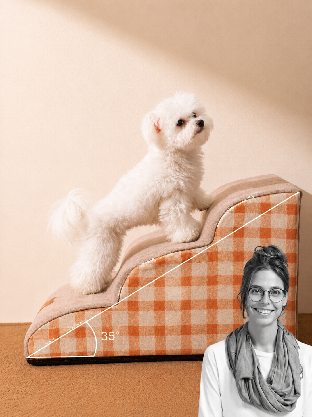 Escada Ortopédica para Pets com Espuma de Alta Densidade