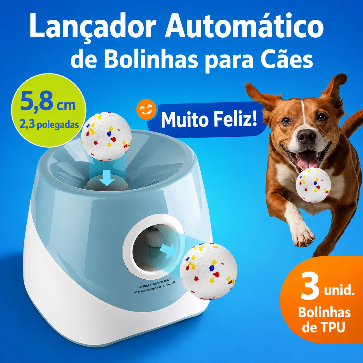 Lançador Automático de Bolinhas para Cães