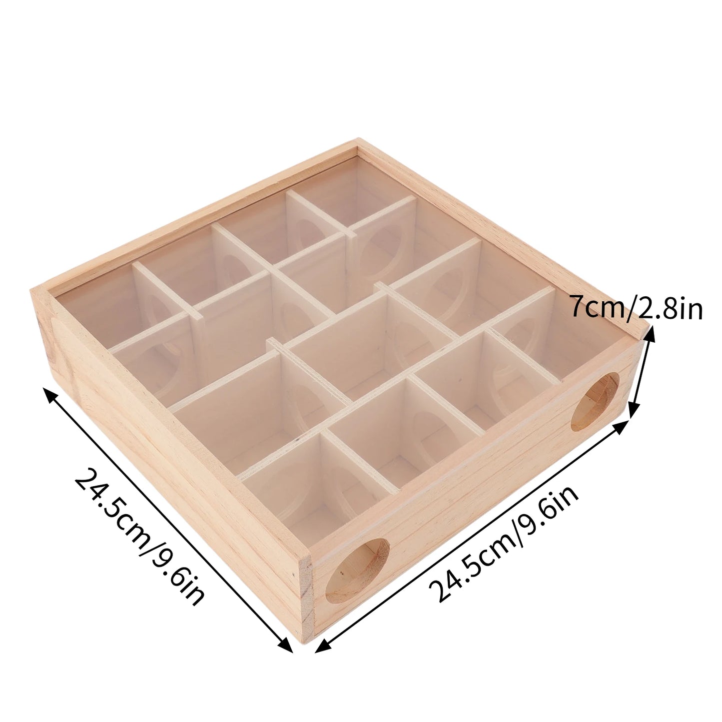 Hamster Tunnel Maze with Cover Wooden Interactive Hamster Hideout Tunnel Exploration Toy for Mice Small Gerbil Hamsters