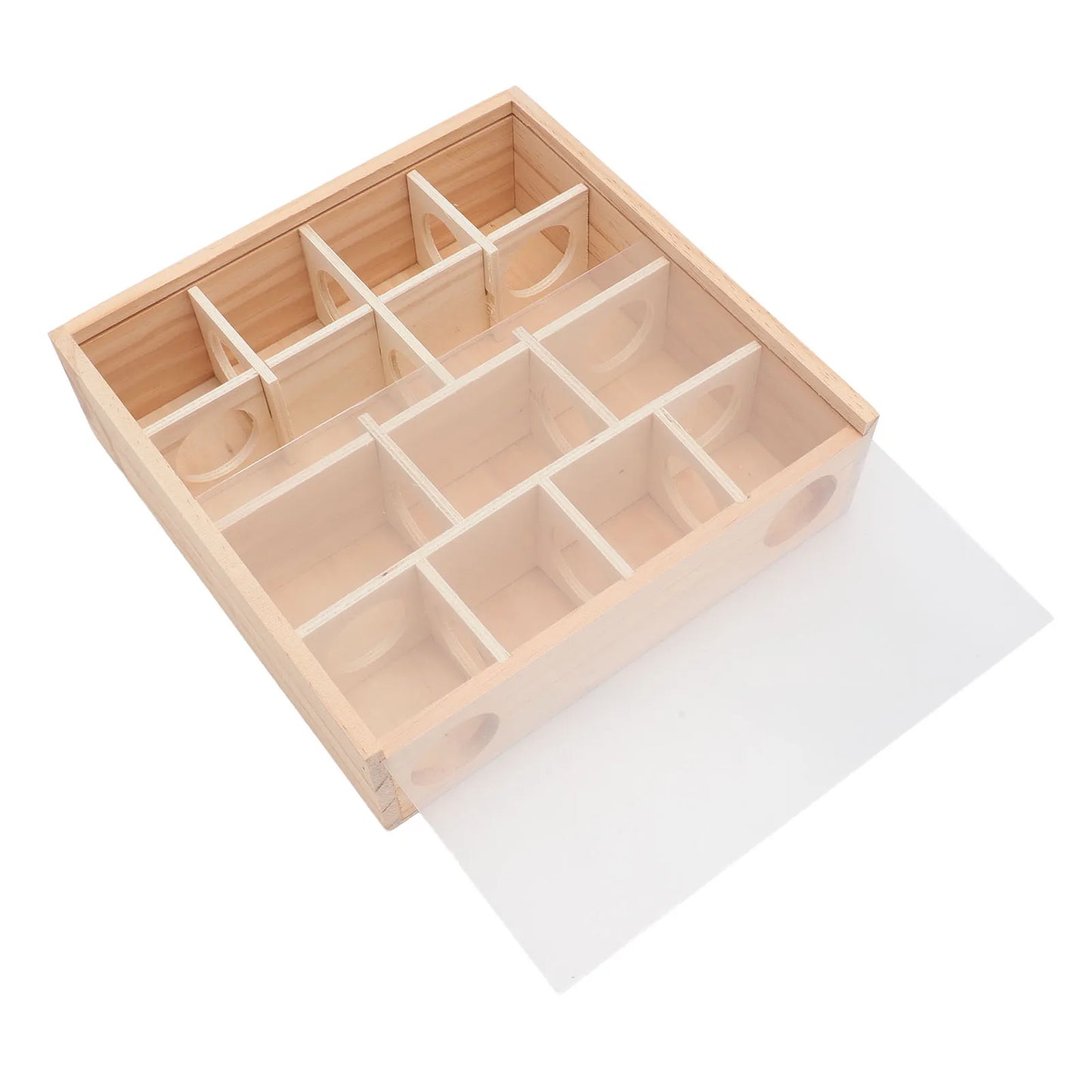 Hamster Tunnel Maze with Cover Wooden Interactive Hamster Hideout Tunnel Exploration Toy for Mice Small Gerbil Hamsters